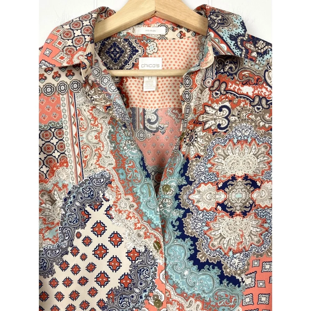 Chico’s | Effortless Giana Paisley Print Button-Down Shirt